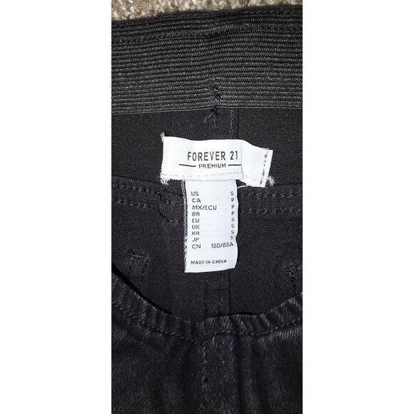 Forever 21 Premium Mid Rise Flare Leg Slim Fit Black Denim Jeans Womens Size S - Picture 3 of 9